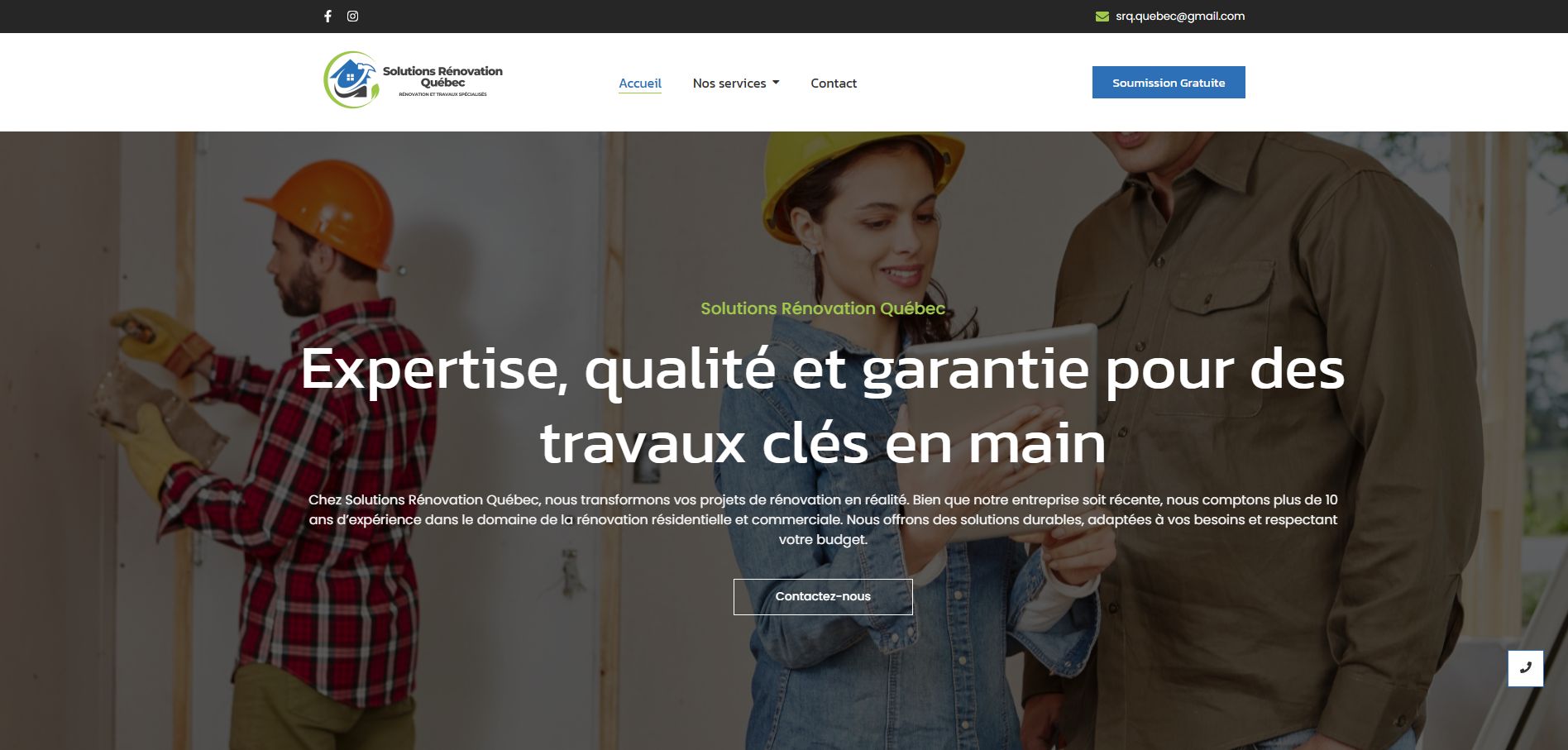 Site d'un entrepreneur général