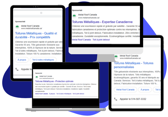 Agence google ads - Annonces sur différents placements